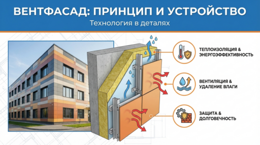 Что такое вентфасад (навесной вентилируемый фасад) и как он устроен?