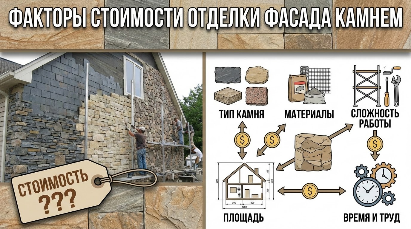 Факторы, влияющие на итоговую стоимость отделки фасада камнем
