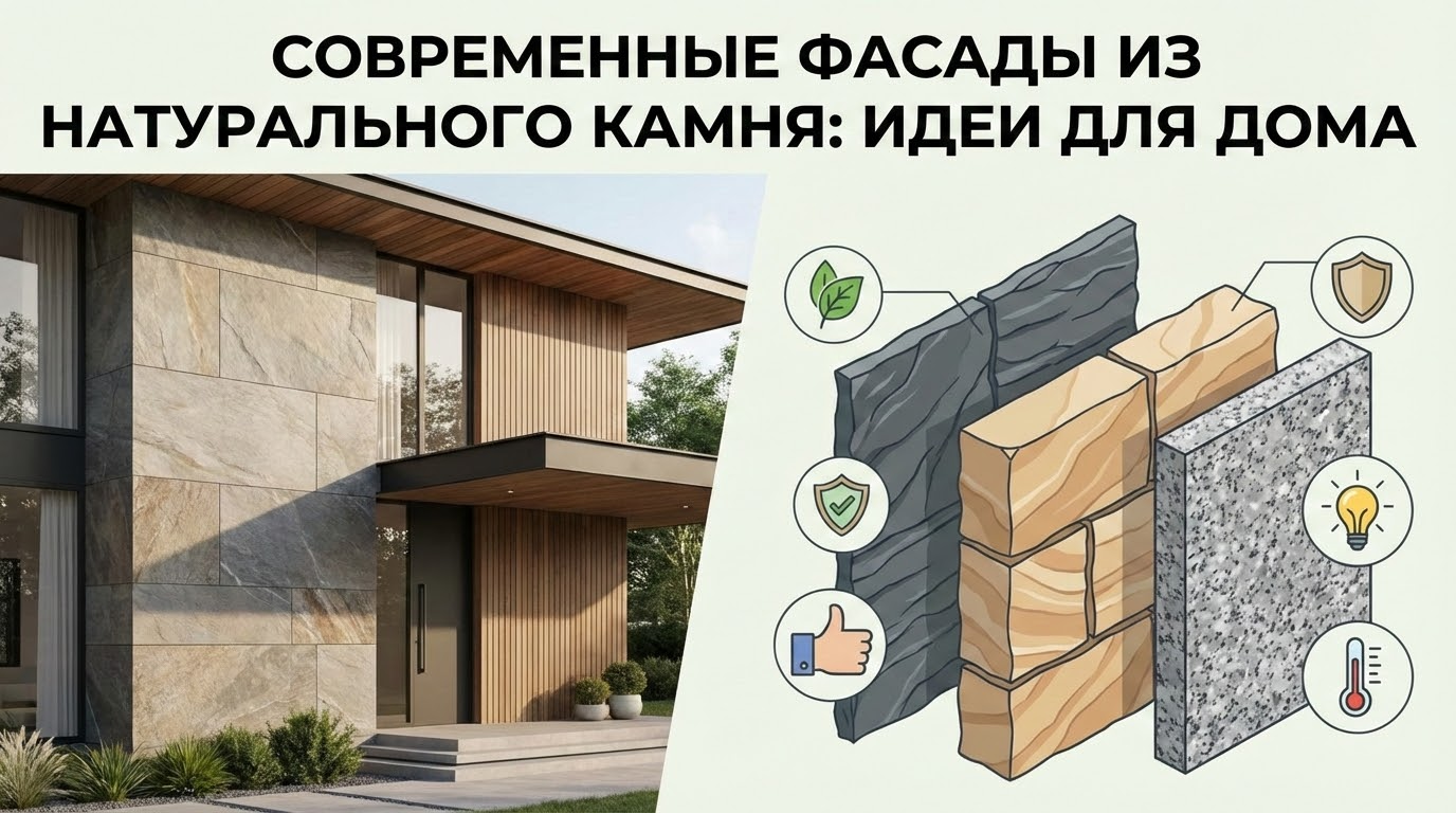 Идеи для фасада из натурального камня: современные решения для частного дома