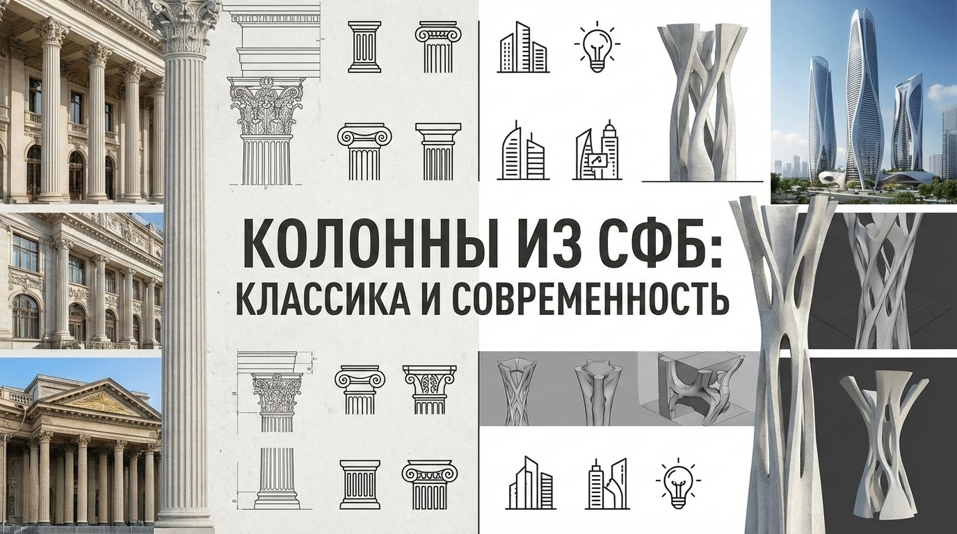 Применение колонн из стеклофибробетона в классической и современной архитектуре