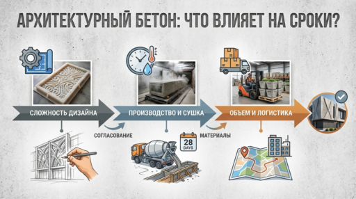 От чего зависят сроки изготовления изделий из архитектурного бетона на заказ?