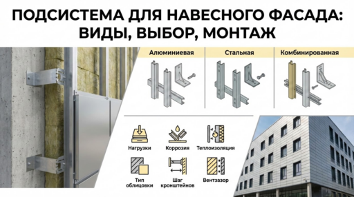 Подсистема для навесного фасада: виды, критерии выбора и правила монтажа