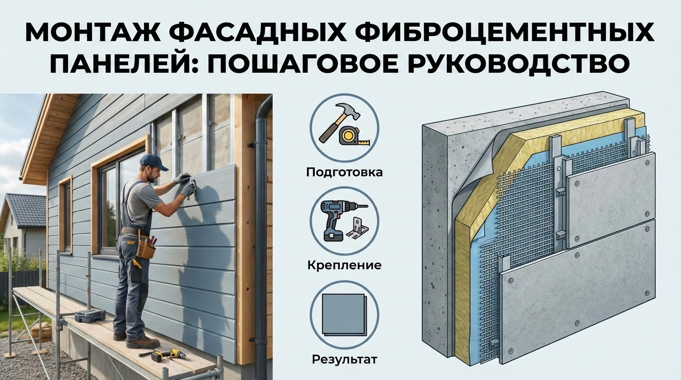 Пошаговое руководство по монтажу фасадных фиброцементных панелей