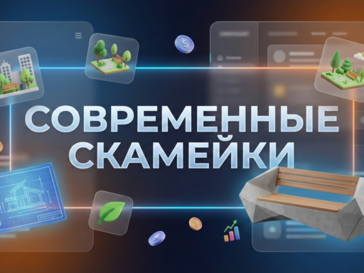 Современные скамейки из фибробетона: решения для парков и частных территорий