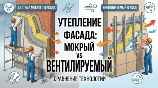 Сравнение технологий утепления под мокрый и вентилируемый фасад
