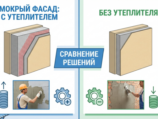Сравнение стоимости и технологий монтажа мокрого фасада с утеплителем и без