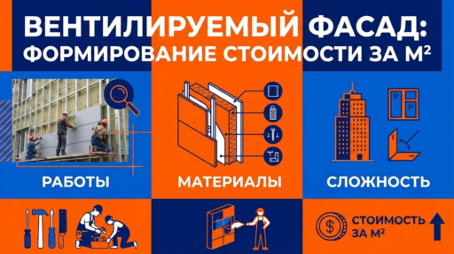 Как формируется стоимость монтажа вентилируемого фасада за м2