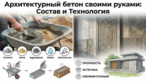 Возможно ли изготовить архитектурный бетон своими руками: анализ состава и технологии