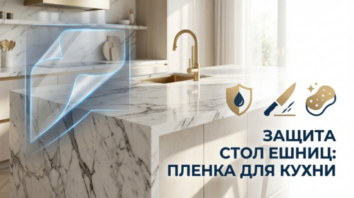 Оклейка столешницы пленкой: как защитить рабочую зону кухни